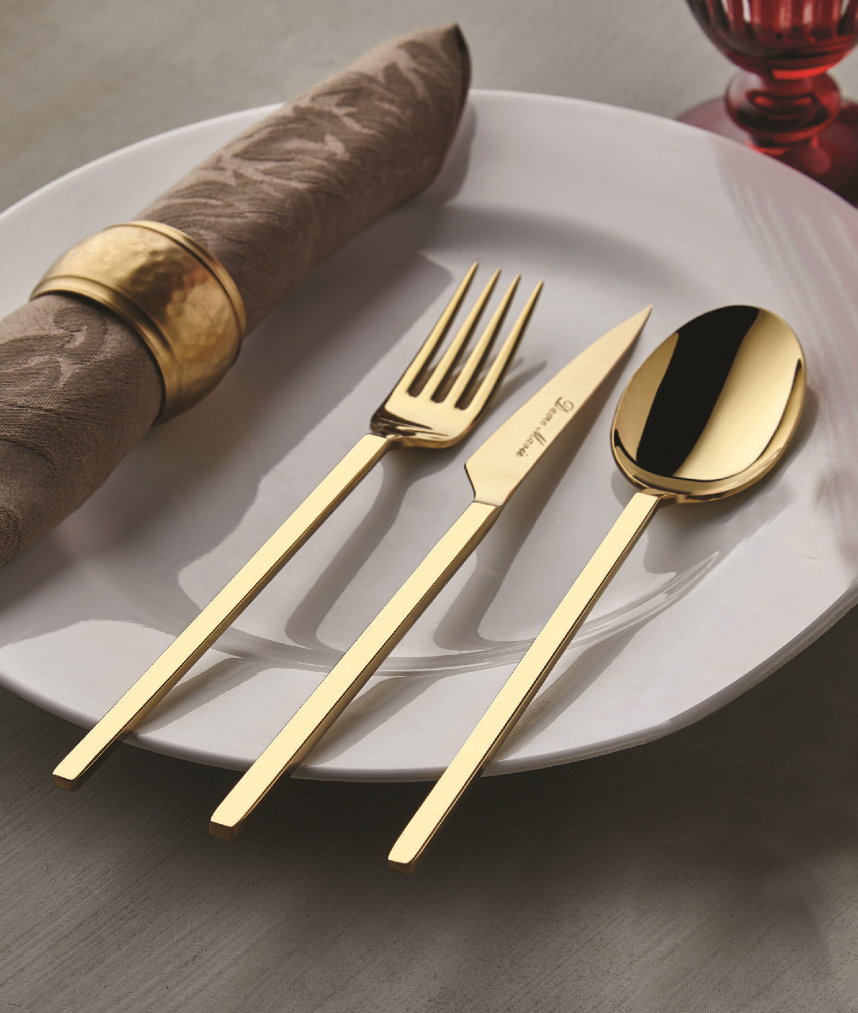 Carre 42 Parça Titanyum Gold  Çatal Kaşık Bıçak Seti