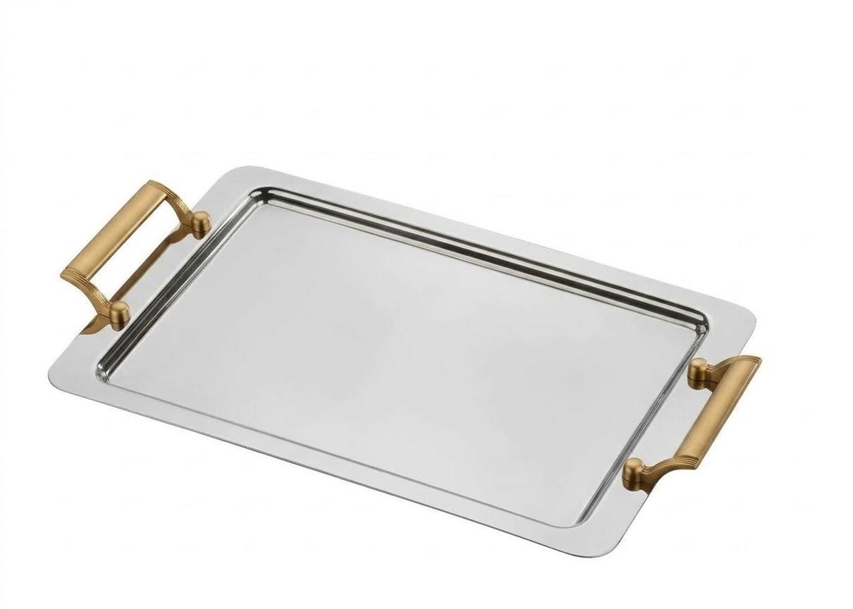 DİKDÖRTKEN KARE GOLD KULP TEPSİ