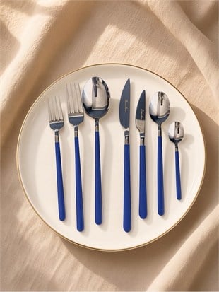 Allegra 42 Parça Silver Blue Yemek Çatal Kaşık Bıçak seti
