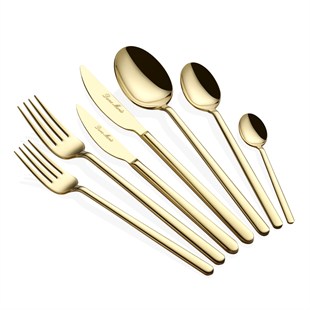 Allegra 84 Parça Titanyum Gold Yemek Çatal Kaşık Bıçak seti