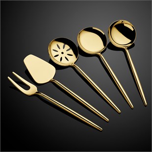 Almeria Titanyum Gold 5 Parça Sos Kepçe Seti