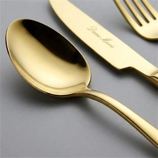 Arles 84 Parça Titanyum Gold  Çatal Kaşık Bıçak Seti