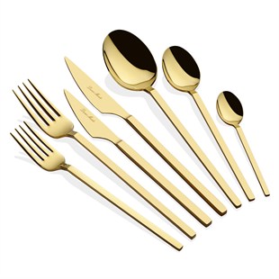Carre 42 Parça Titanyum Gold  Çatal Kaşık Bıçak Seti