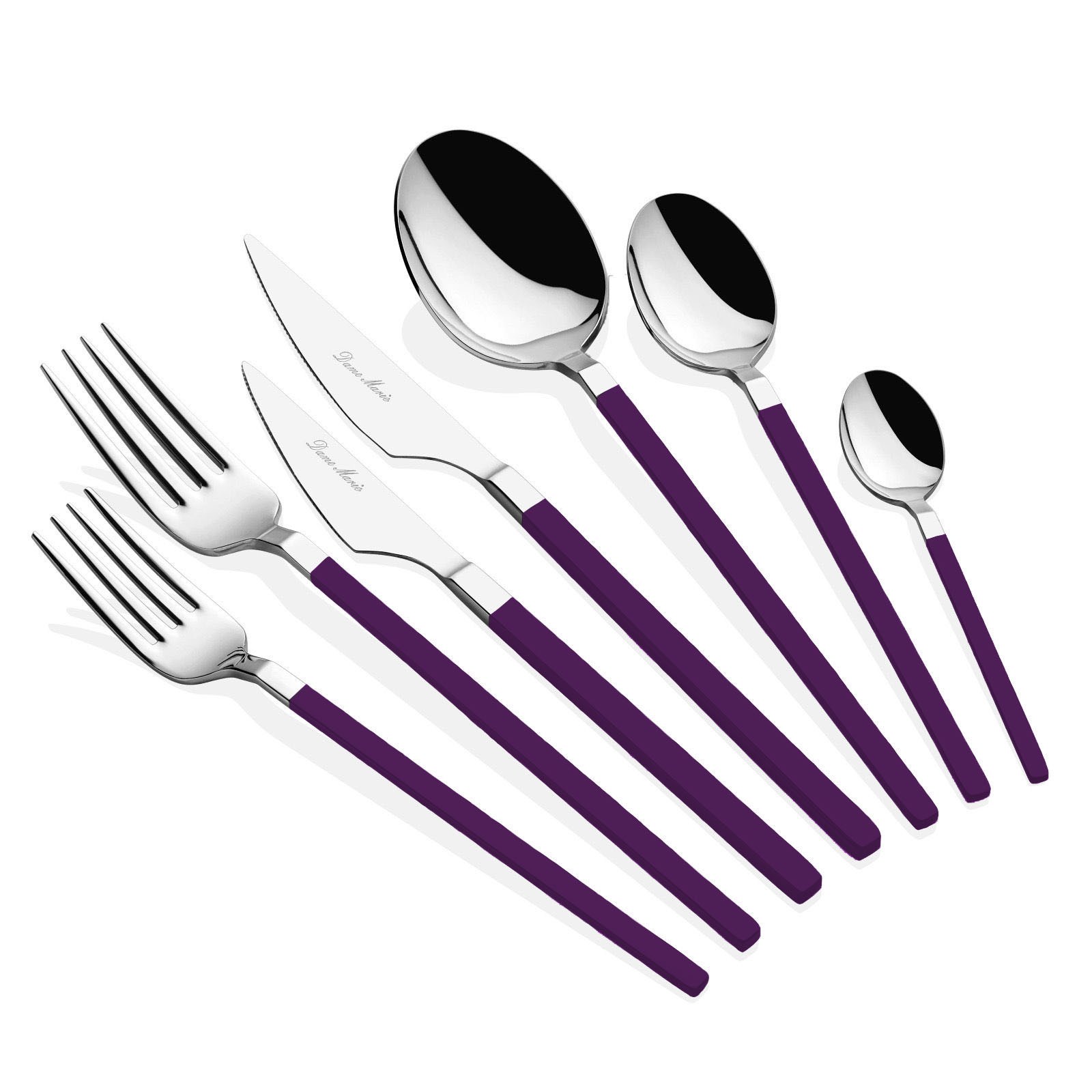 Carre 42 Parça Silver Purple Çatal Kaşık Bıçak Seti