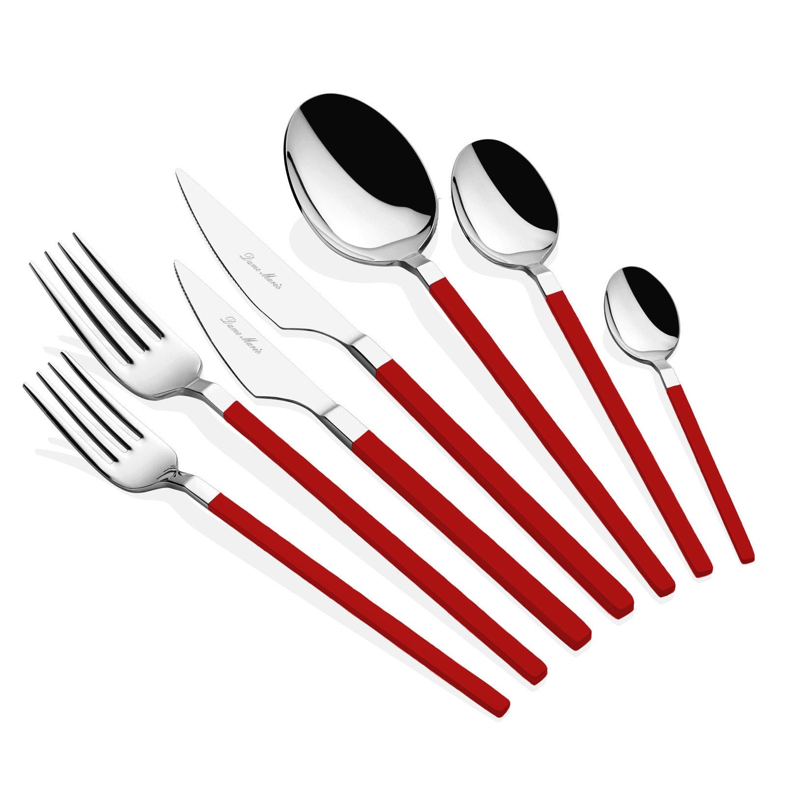 Carre 42 Parça Silver Red Çatal Kaşık Bıçak Seti