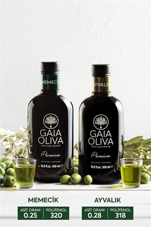 2li Premium Ayvalık ve Premium Memecik 500 ml Erken Hasat Natürel Sızma Zeytinyağı