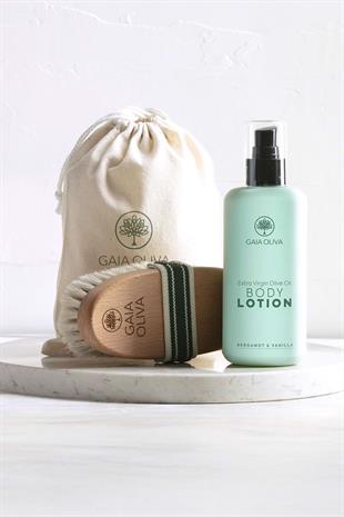 Vücut Losyonu ve At Kılı Fırçası Seti