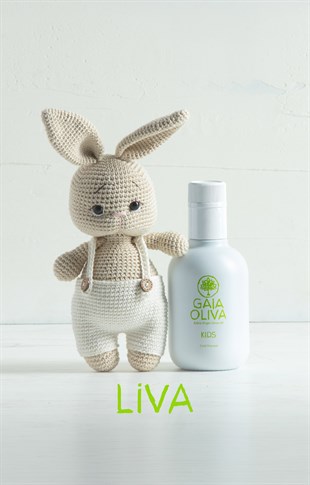 KIDS Çocuklara Özel Zeytinyağı ve El Yapımı Liva Amigurumi Tavşan Seti