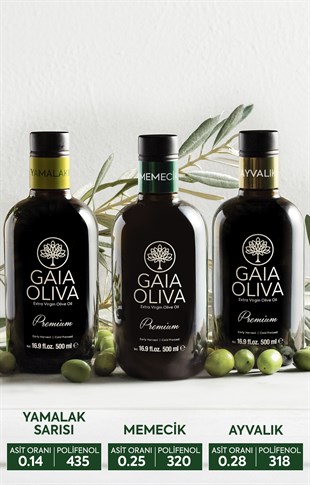 3lü Premium Ayvalık, Premium Memecik ve Premium Yamalak Sarısı 500 ml Erken Hasat Natürel Sızma Zeytinyağı