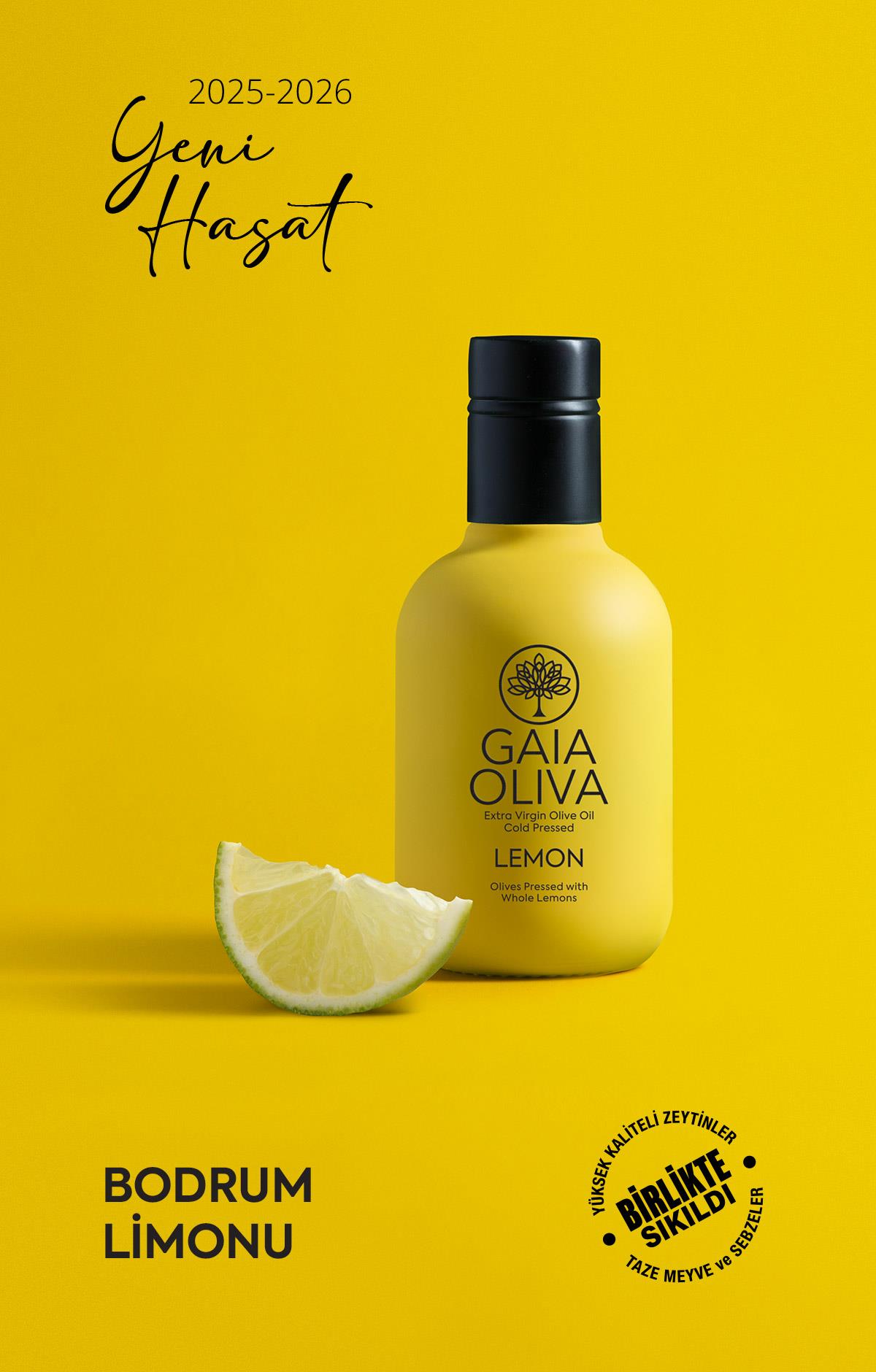 Limon Çeşnili 250 ml Natürel Sızma Zeytinyağı (Yeni Hasat) | Gaia