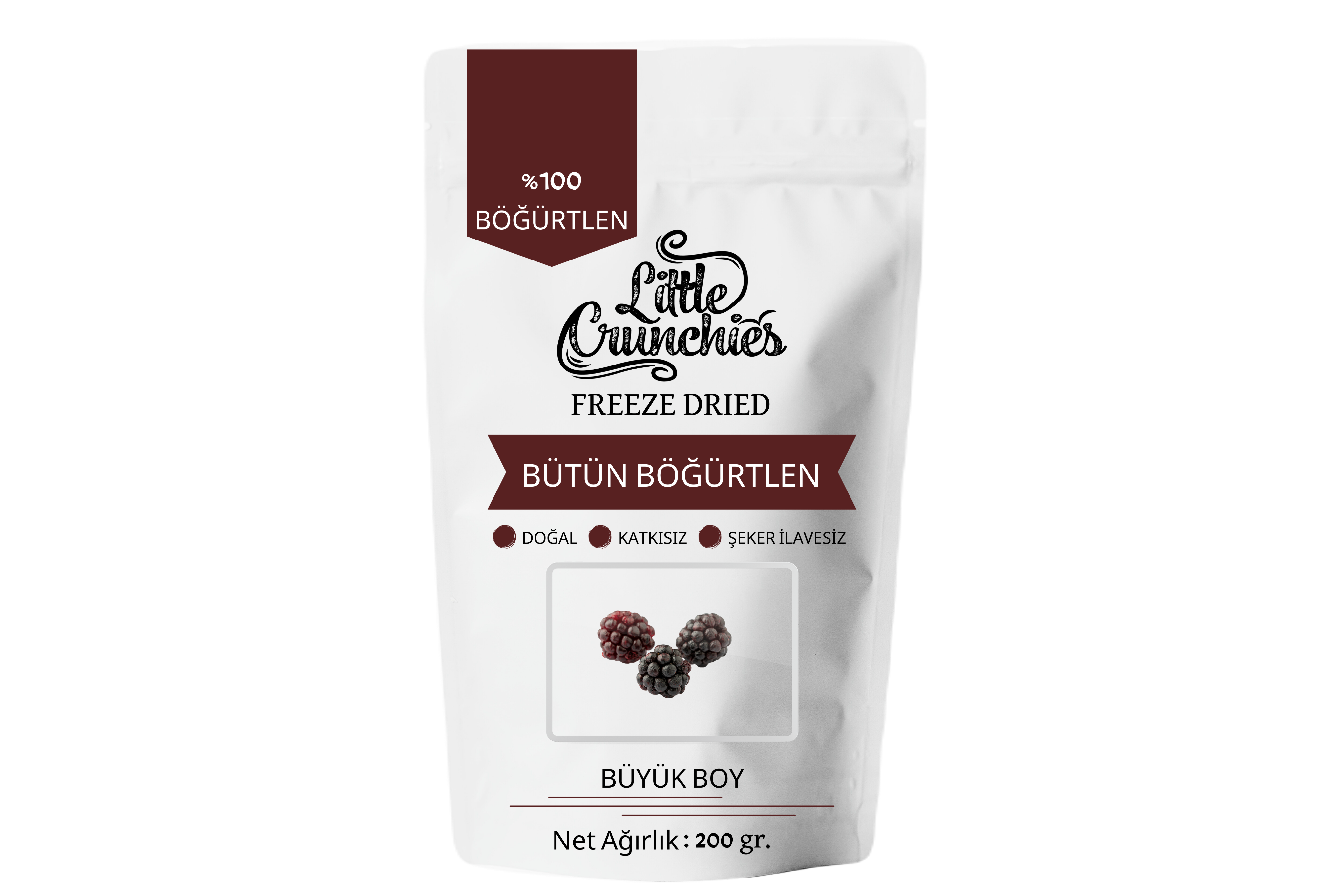 Freeze Dried Bütün Böğürtlen Büyük Boy - Dondurularak Kurutulmuş - 200 Gr.