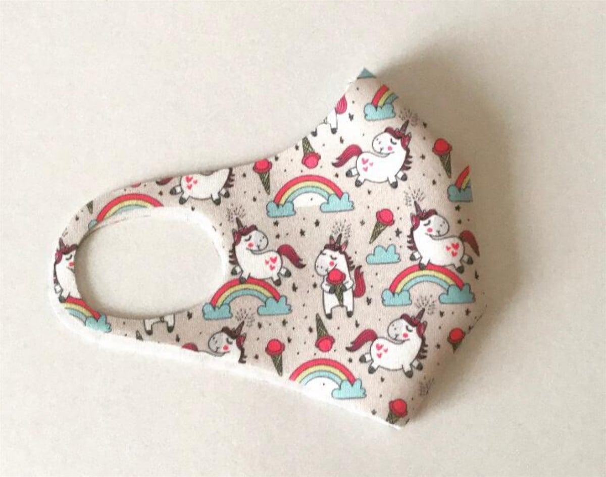 Unicornlu Oeko-Tex Sertifikalı Yıkanabilir Antibakteriyel Çocuk Maskesi