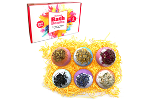 6'lı Çiçek Süslemeli Bath Bombs Doğal Organik&Vegan Banyo Bombası Hediye Seti 6x80 gr