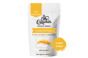 Freeze Dried Dilim Portakal - 1 Kg. - Büyük Boy - Dondurularak Kurutulmuş 5x200 Gr.
