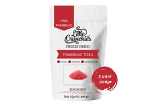 Freeze Dried Frambuaz Tozu - 1 Kg. - Büyük Boy - Dondurularak Kurutulmuş 5x200 Gr.