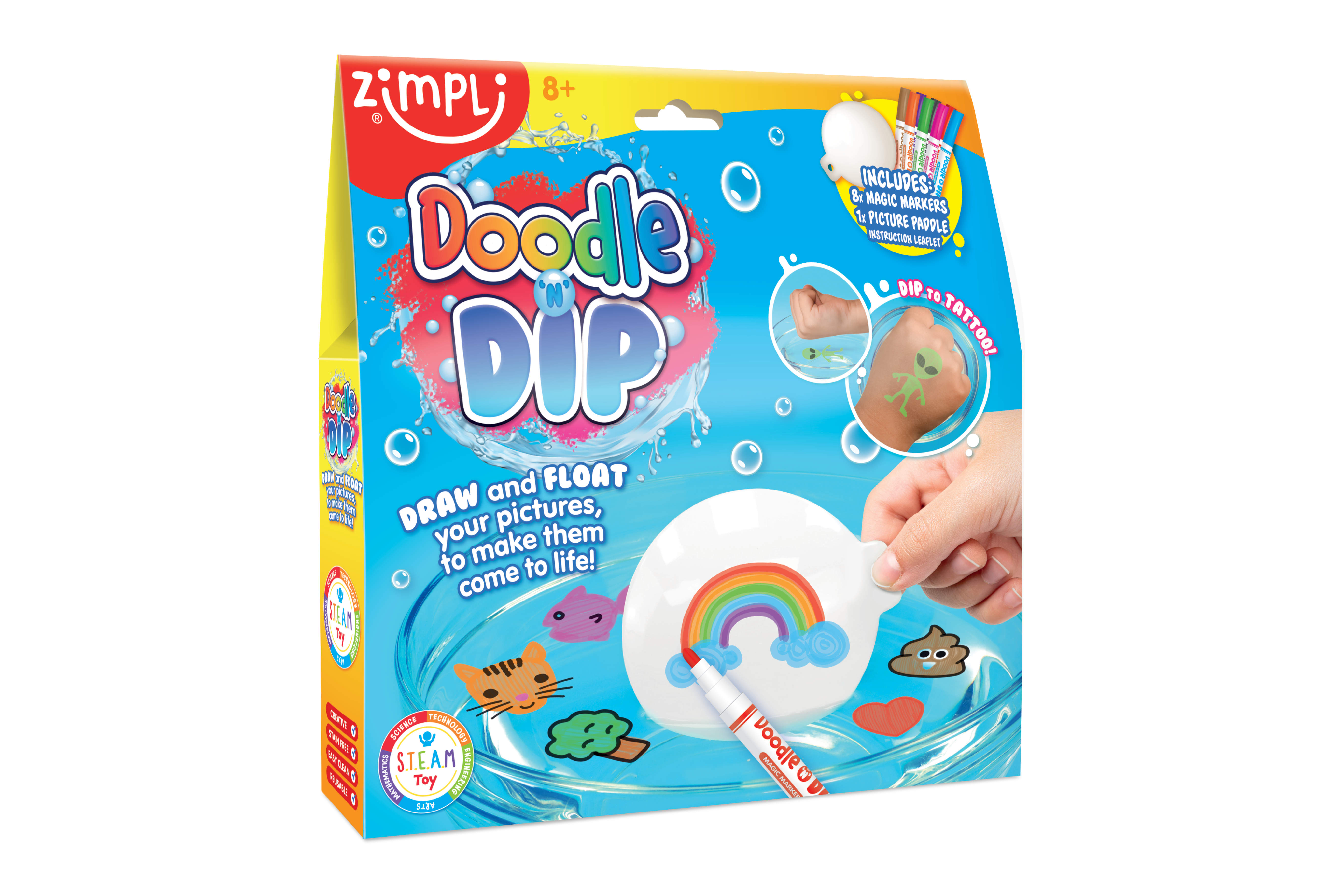 Doodle 'N' Dip Suda Yüzen Yaratıcı Dövme Seti