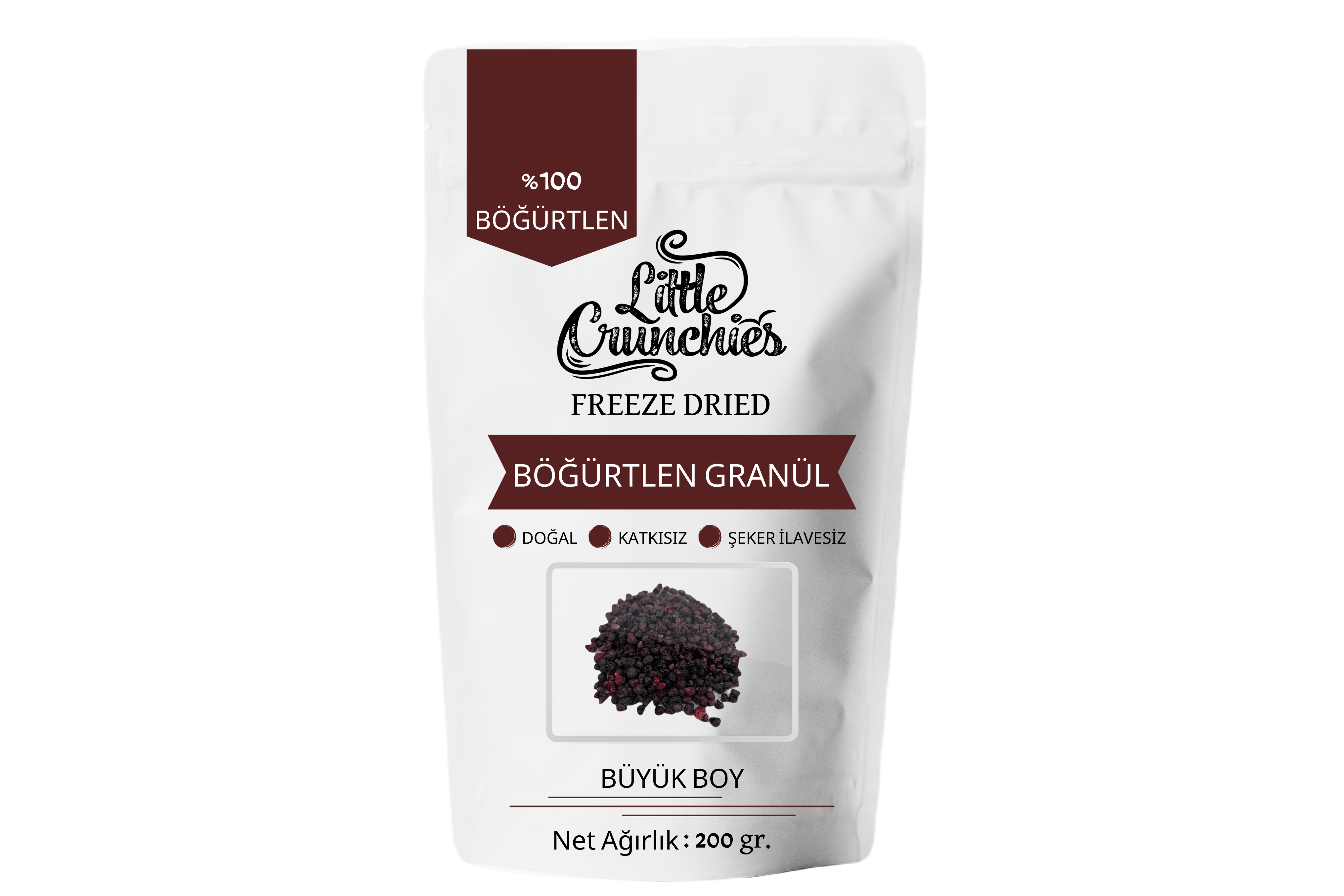 Freeze Dried Böğürtlen Granül Büyük Boy - Dondurularak Kurutulmuş - 200 Gr.