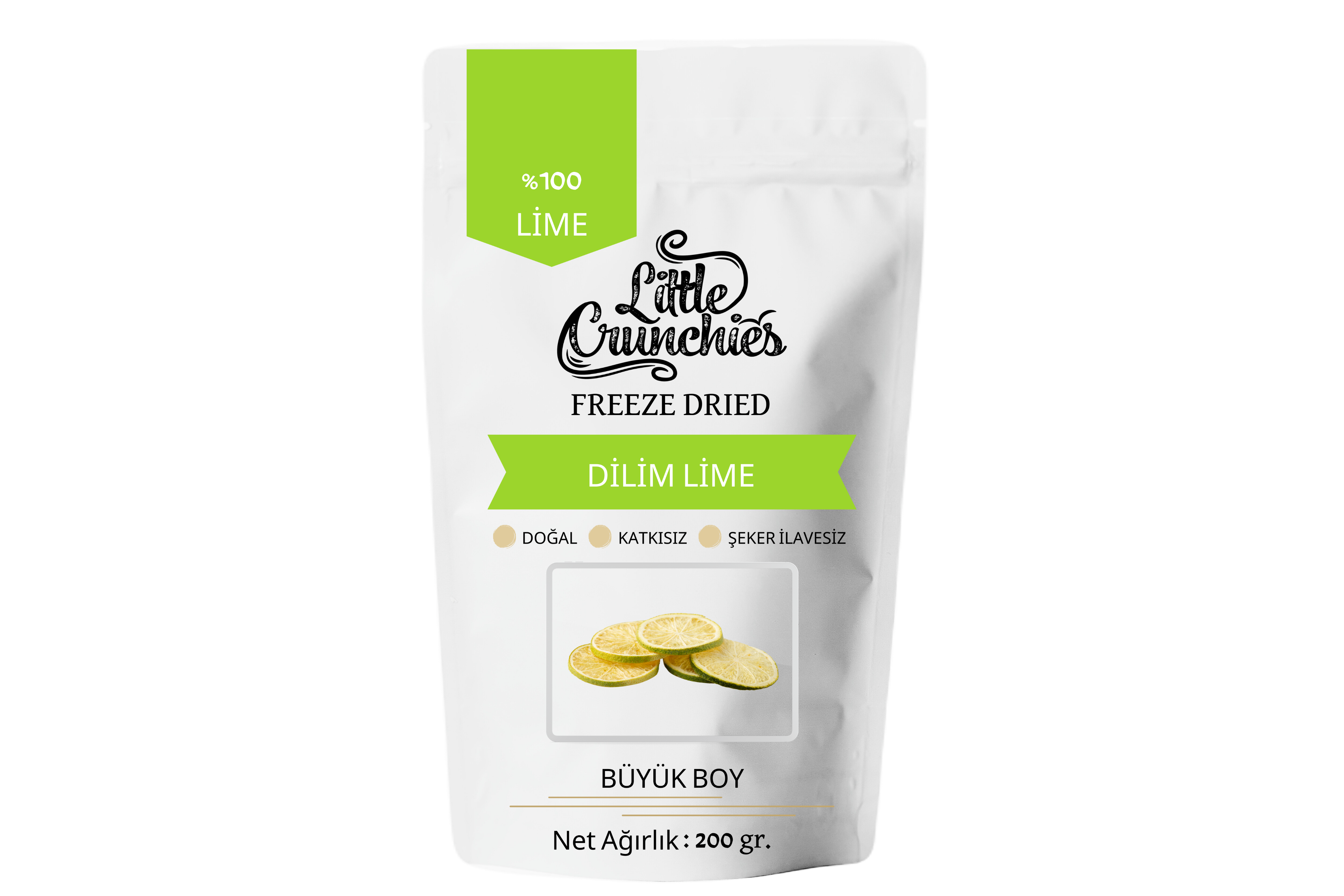 Freeze Dried Dilim Lime Büyük Boy - Dondurularak Kurutulmuş - 200 Gr.