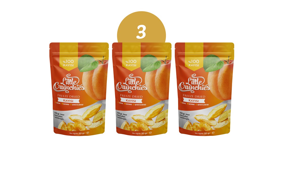 Freeze Dried Kayısı 3'lü Paket - Dondurularak Kurutulmuş - 3x30 Gr. 