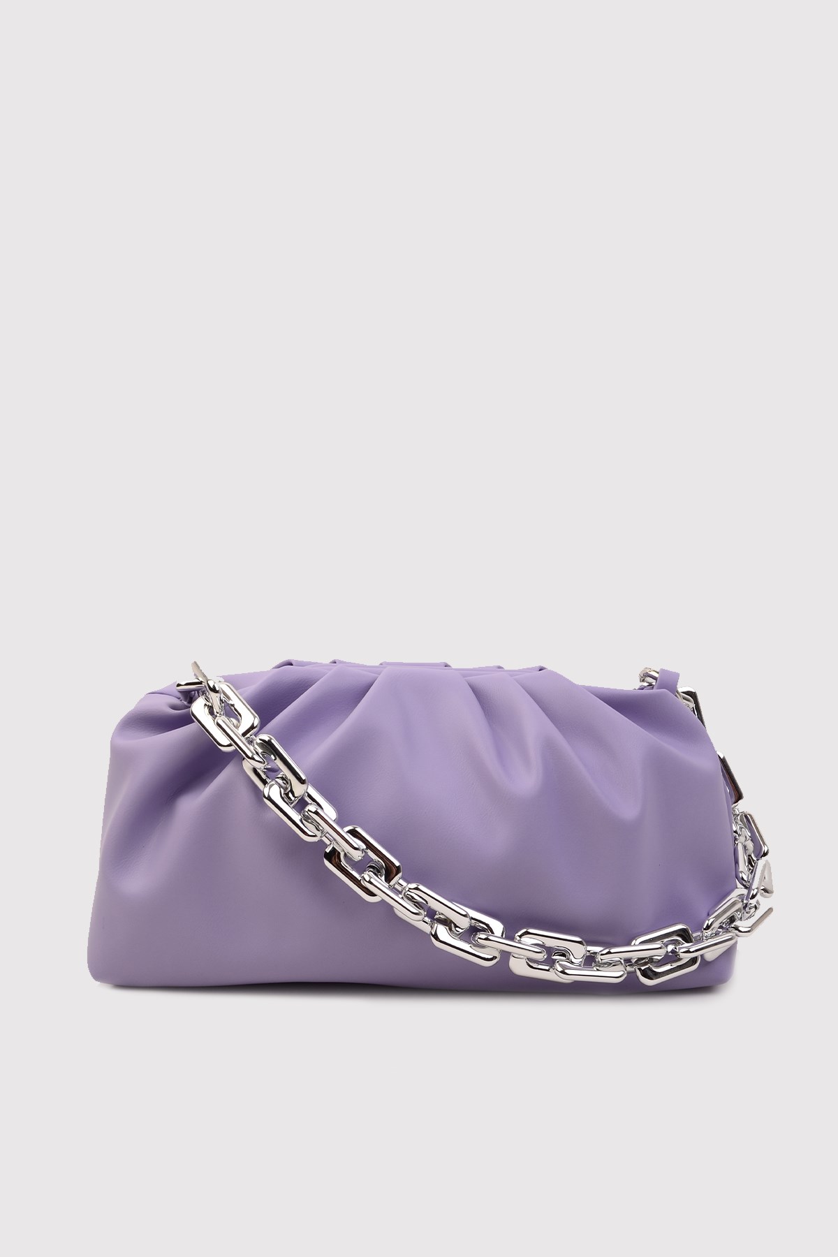 Lila Pouche Silver Zincirli El ve Omuz Çantası