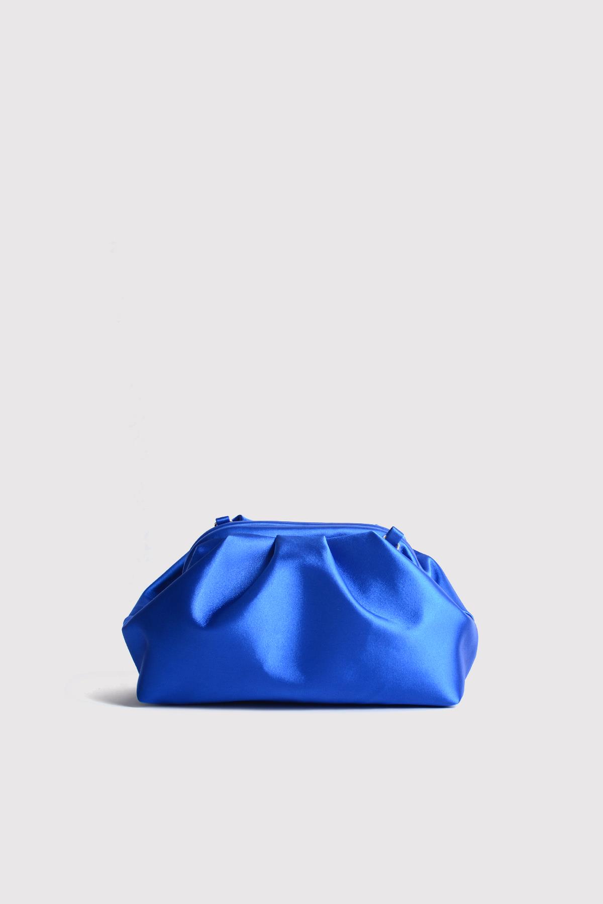 Mavi Kadın Saten Clutch Abiye Çanta