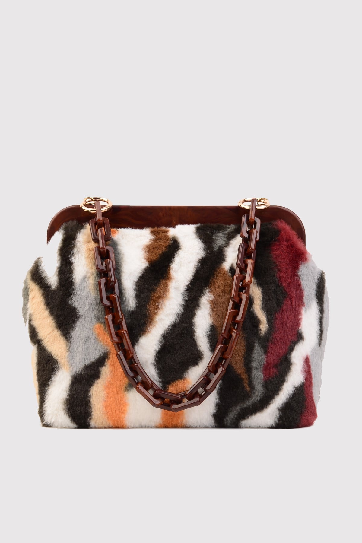 Zebra Luca Kürklü El ve Omuz Çantası
