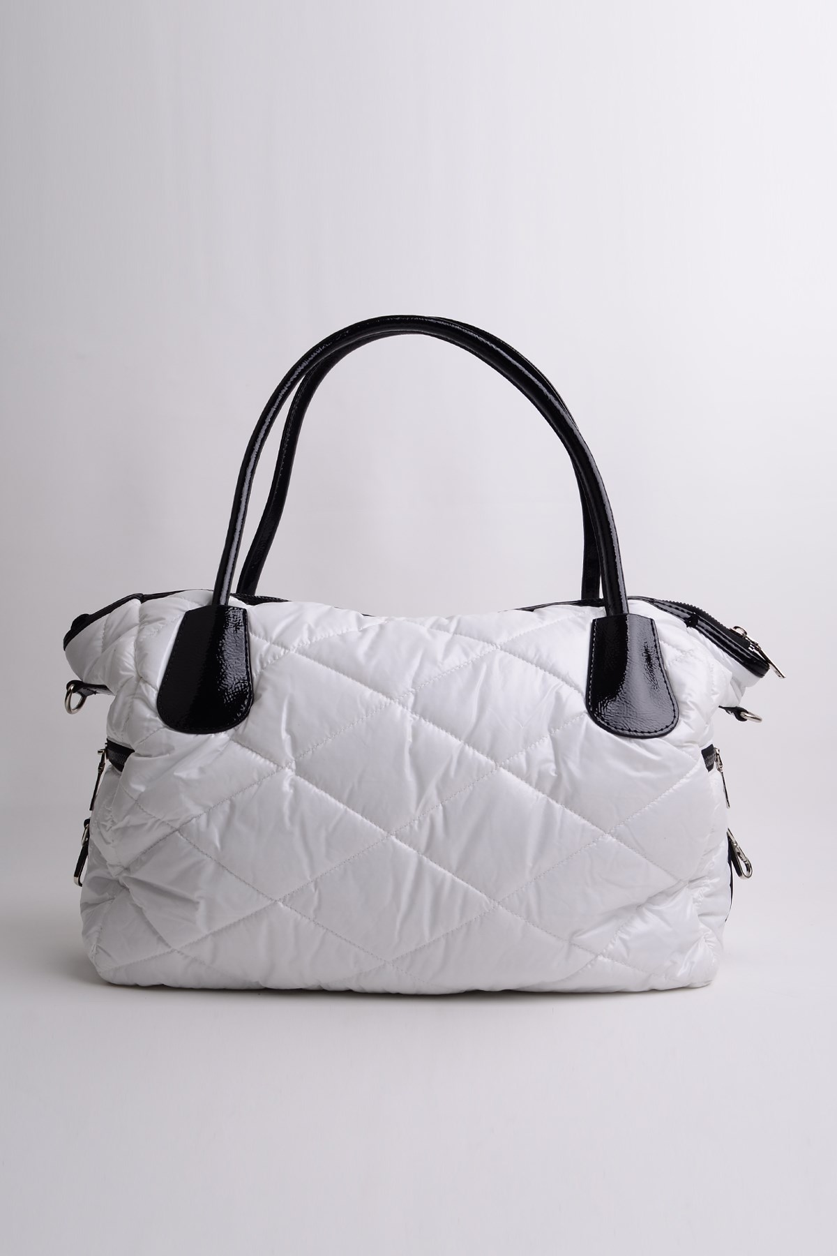 Beyaz Giulia Kapitone Omuz Çantası