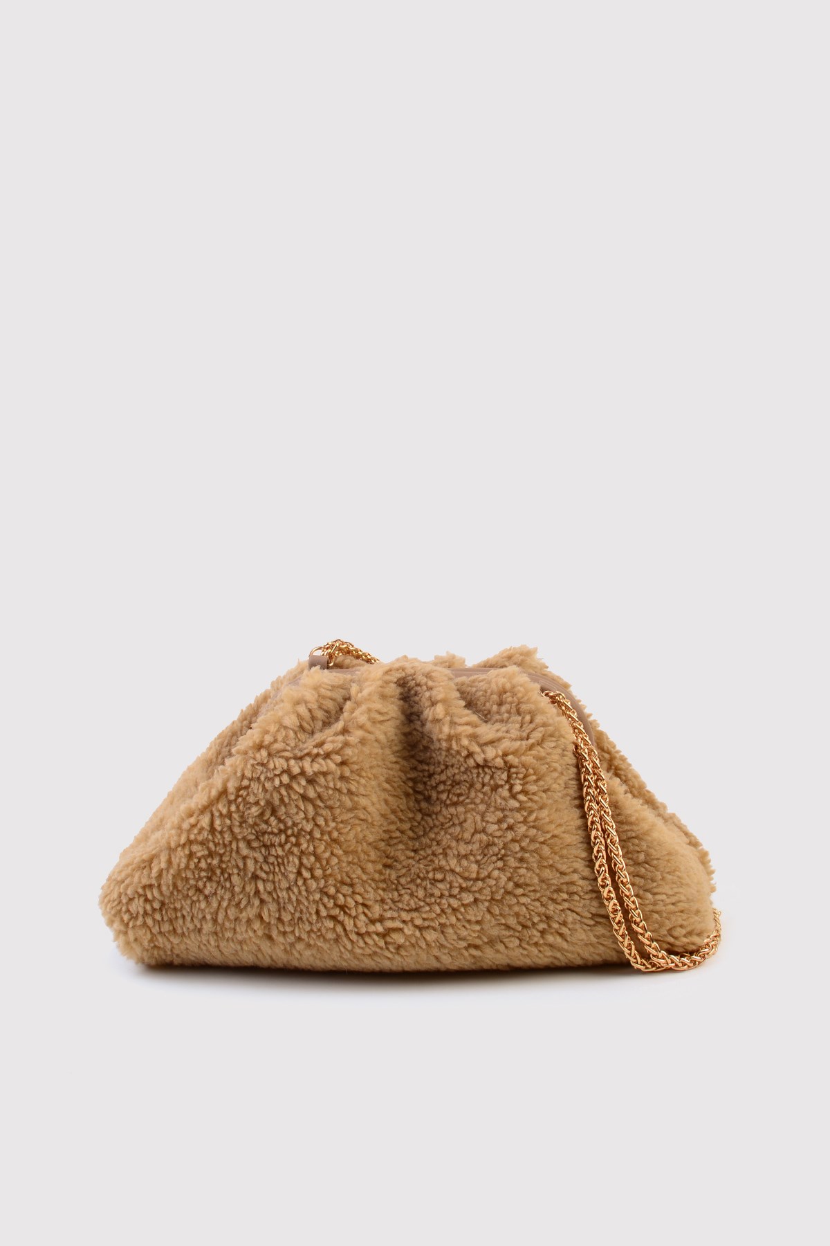 Camel Kadın Zincirli Peluş Çanta