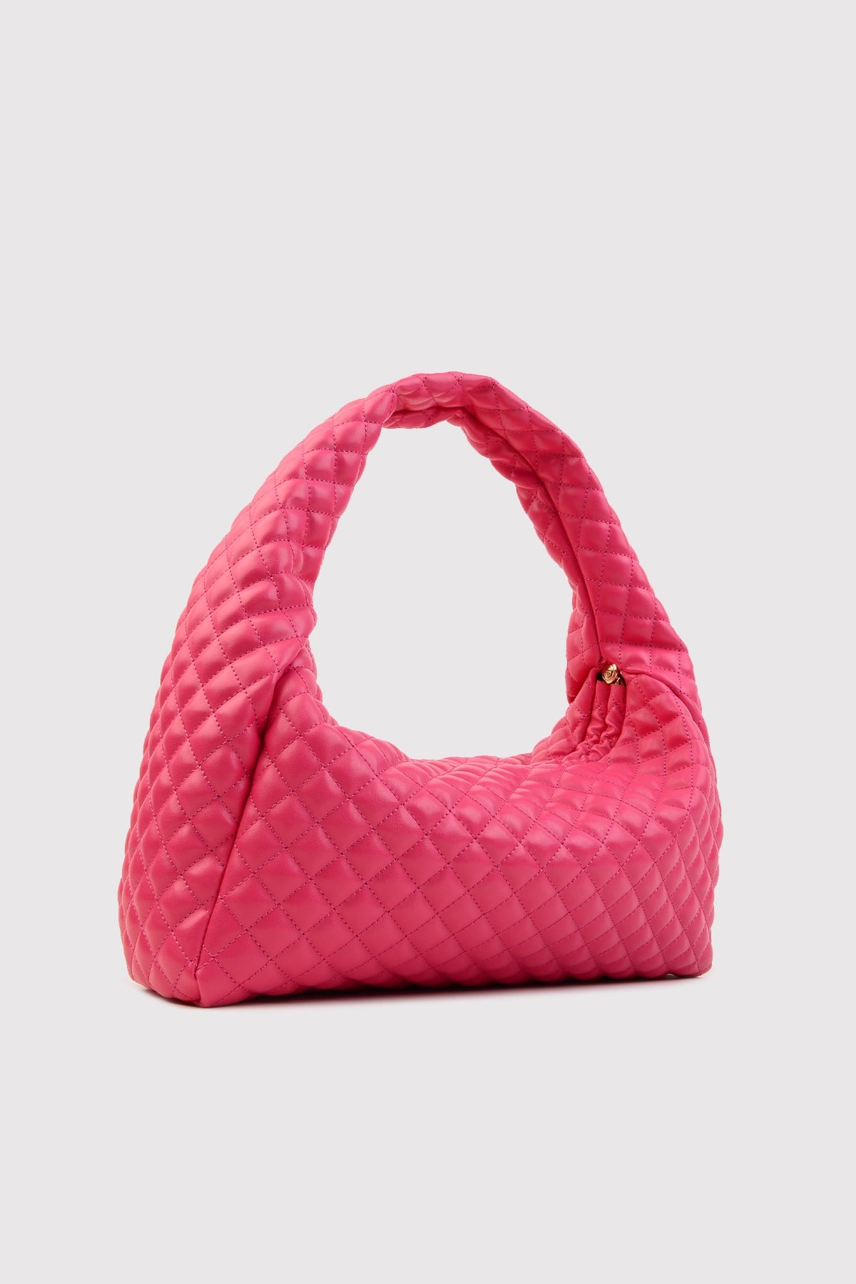 Fuşya Kadın Kapitone Omuz Çantası