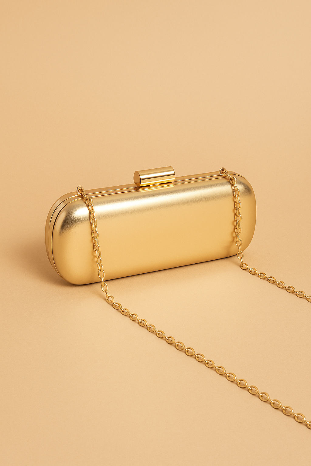 Gold Metalik Gold Kapaklı Clutch Abiye Çanta