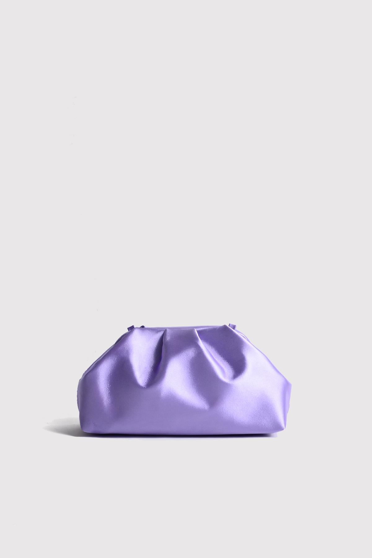Lila Kadın Saten Clutch Abiye Çanta
