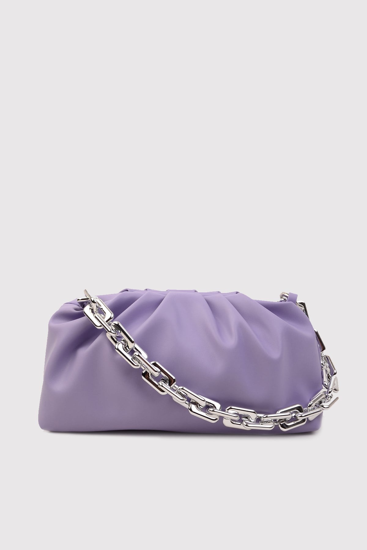 Lila Pouche Silver Zincirli El ve Omuz Çantası