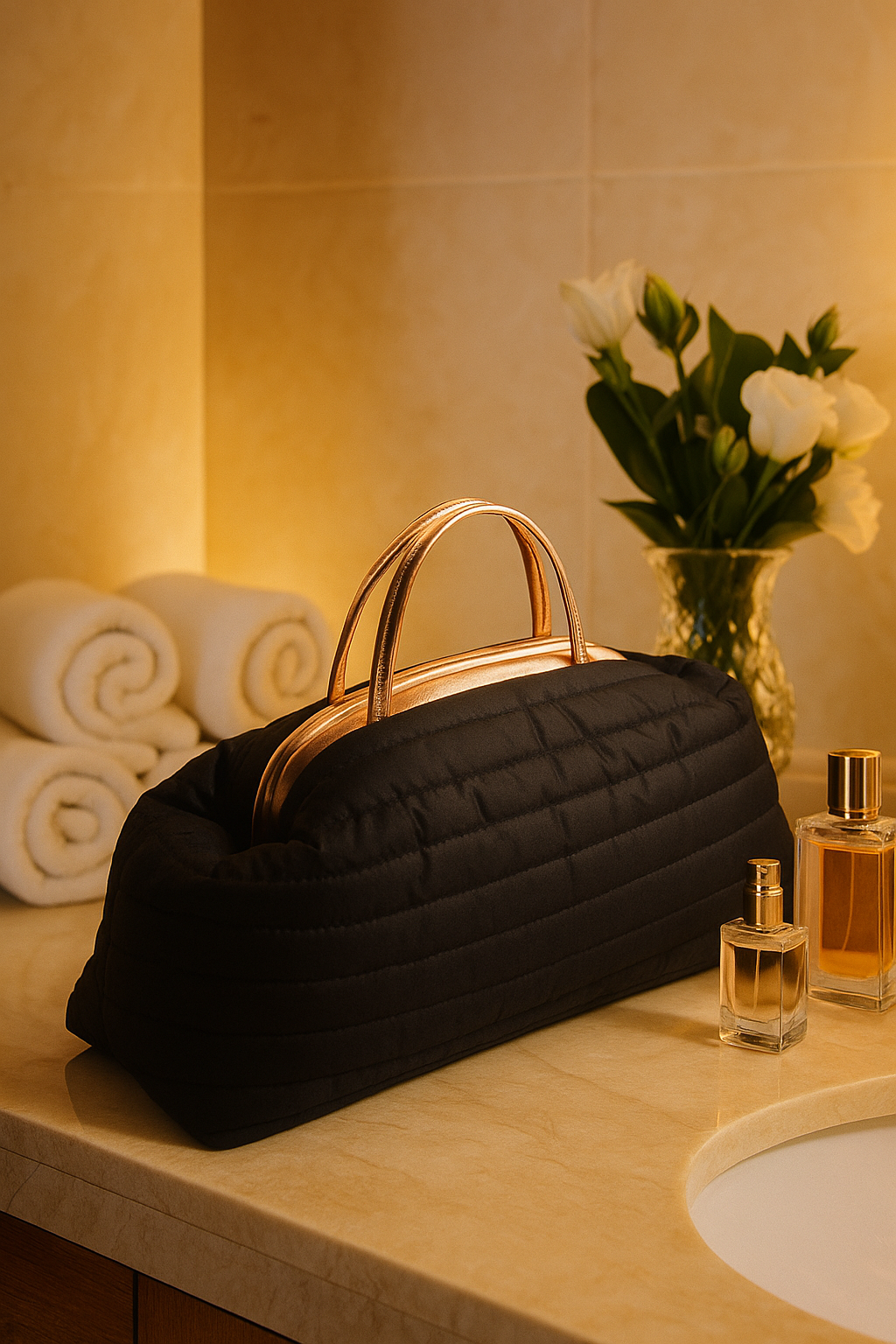 Parlak Bakır Dyson Airwrap Saç Şekillendirici Seyahat Çantası