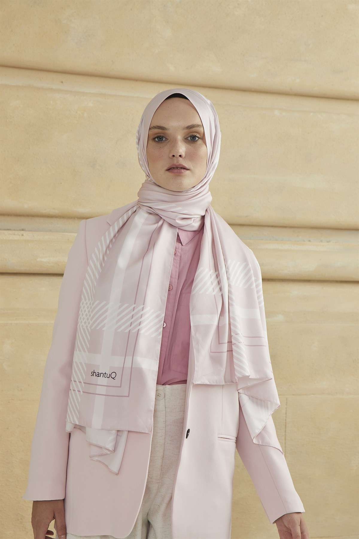 SHANTUQ TWILL ŞAL CLASSY DESEN-PEMBE-2