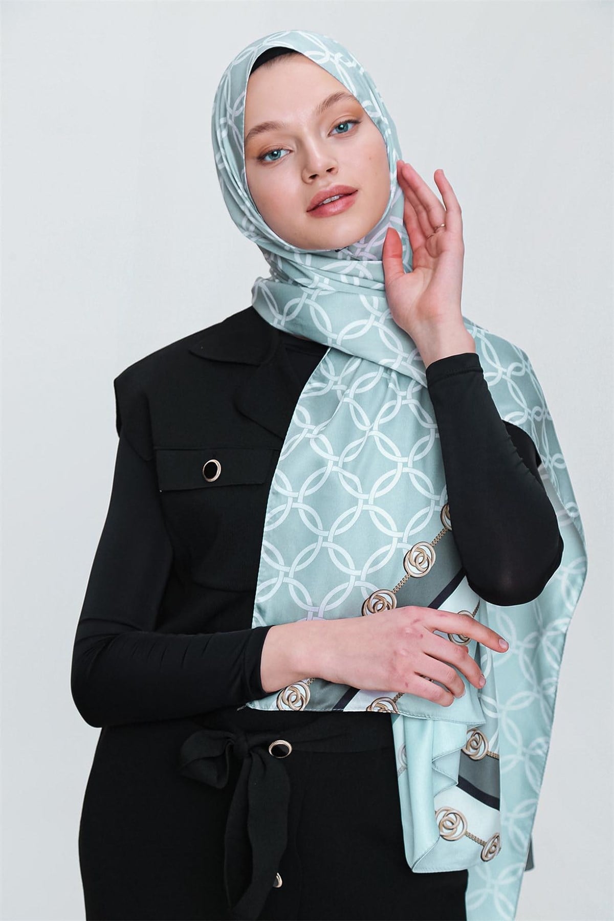 SHANTUQ TWİLL ŞAL HALKA DESEN-MNT-YŞL