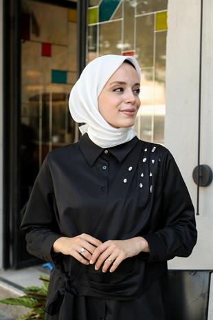 DÜZ KRİSTAL EŞARP-KIRIK BEYAZ