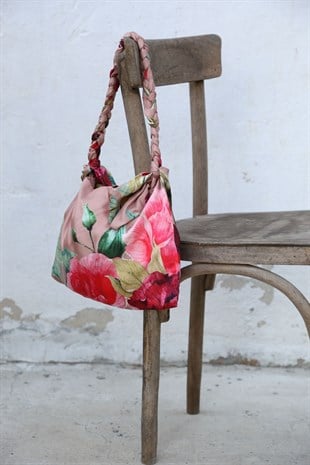KNIT HANDLE SCARFBAG-NAR ÇİÇEĞİ-2