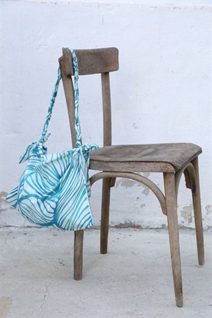 KNIT HANDLE SCARFBAG-TURKUAZ