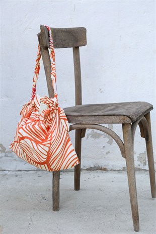 KNIT HANDLE SCARFBAG-TURUNCU