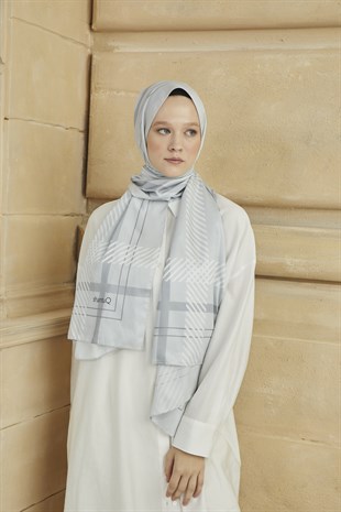 SHANTUQ TWILL ŞAL CLASSY DESEN-GÜMÜŞ