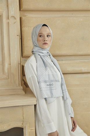 SHANTUQ TWILL ŞAL CLASSY DESEN-GÜMÜŞ