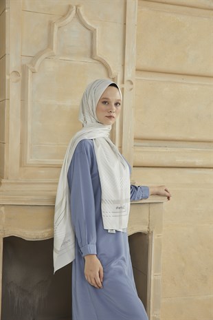 SHANTUQ TWILL ŞAL CLASSY DESEN-KREM