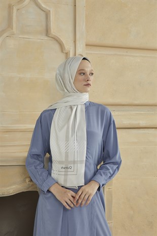 SHANTUQ TWILL ŞAL CLASSY DESEN-KREM