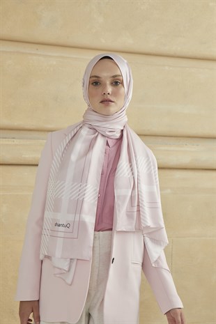 SHANTUQ TWILL ŞAL CLASSY DESEN-PEMBE-2