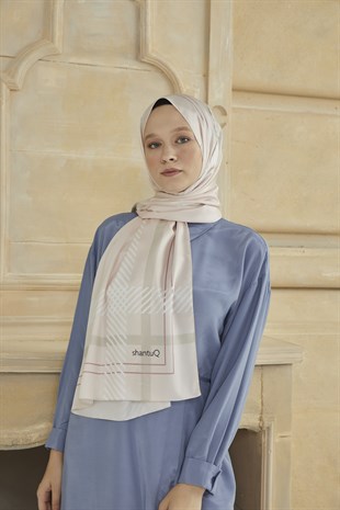 SHANTUQ TWILL ŞAL CLASSY DESEN-PUDRA-2