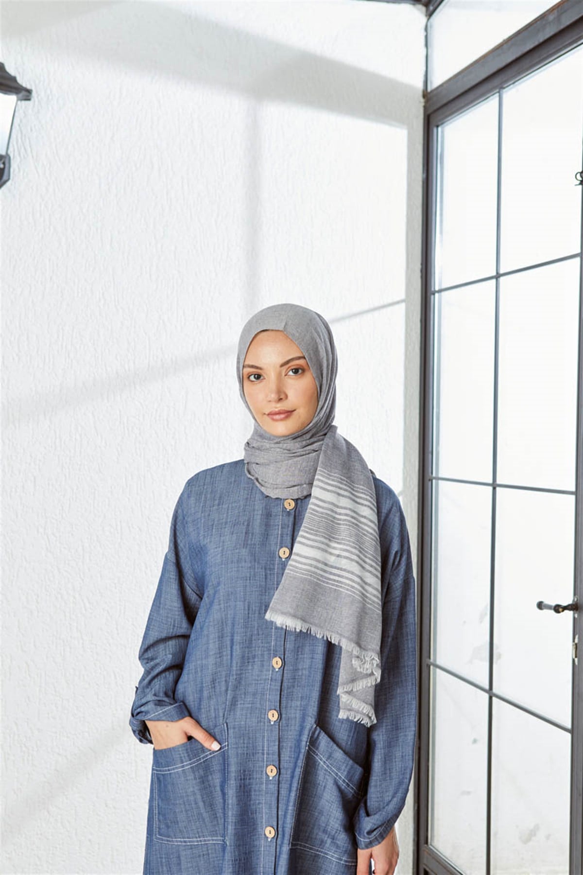 KATRİN ŞAL 7995-KOT MAVİSİ