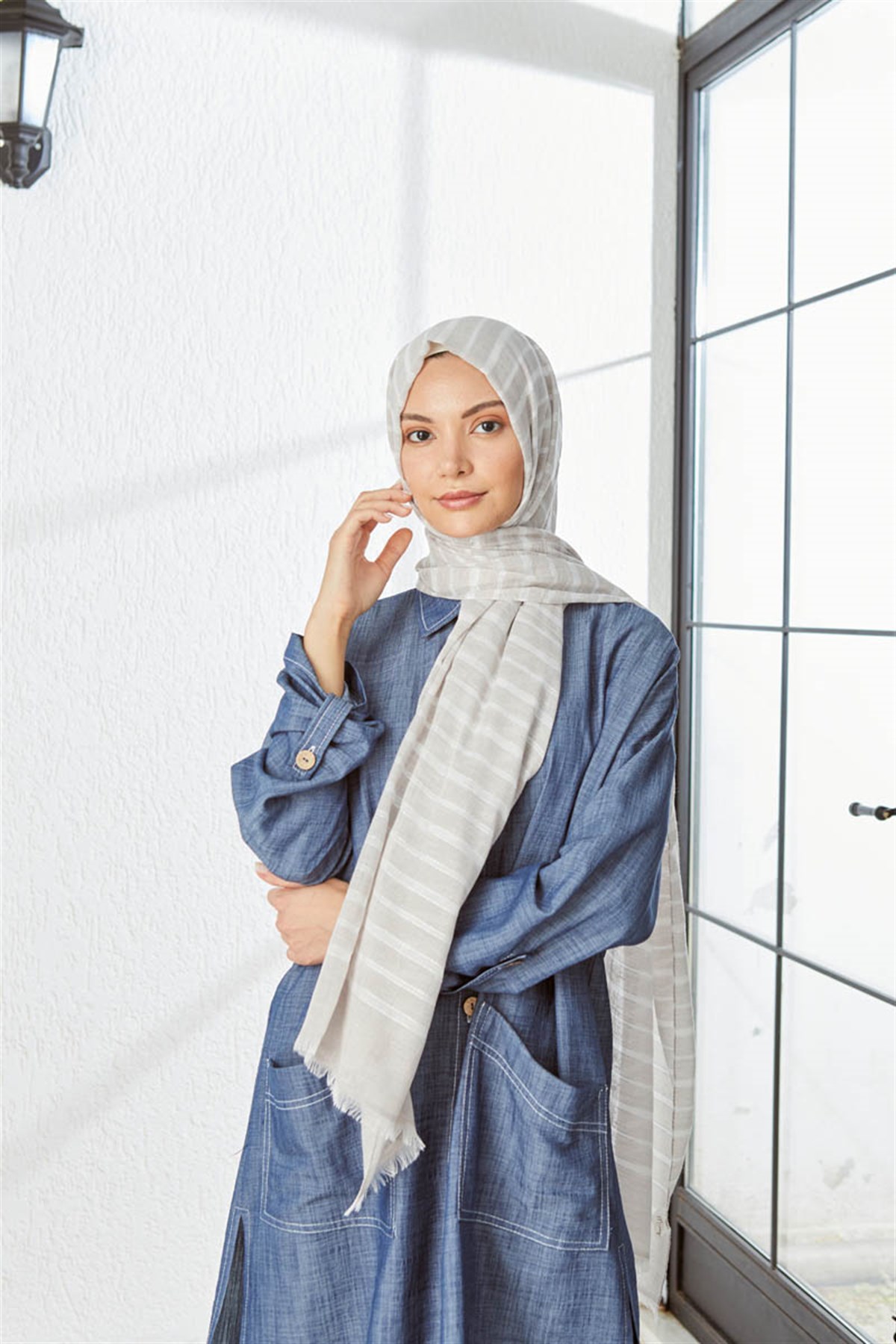 KATRİN ŞAL 7996-EKRU