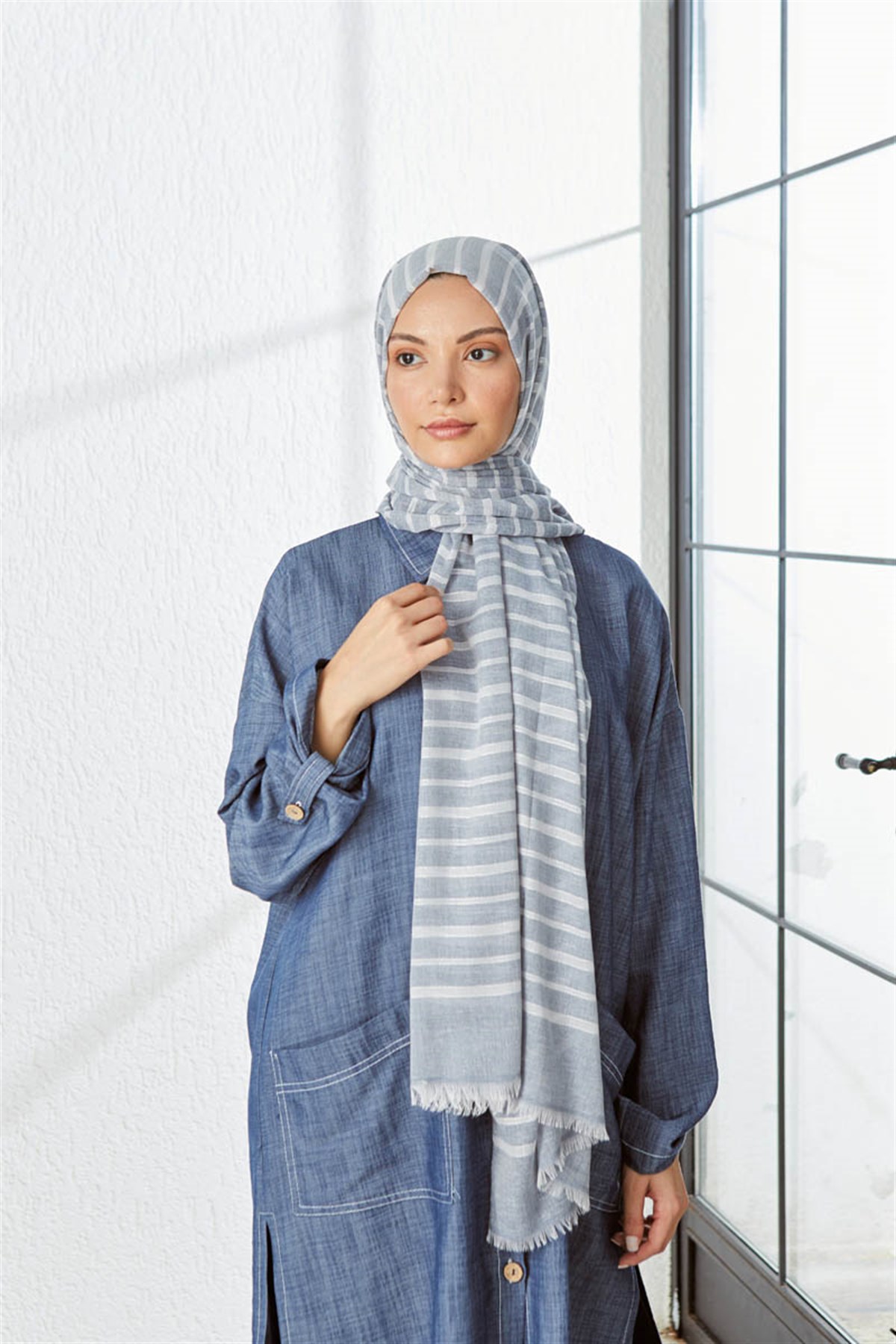 KATRİN ŞAL 7996-MAVİ-2