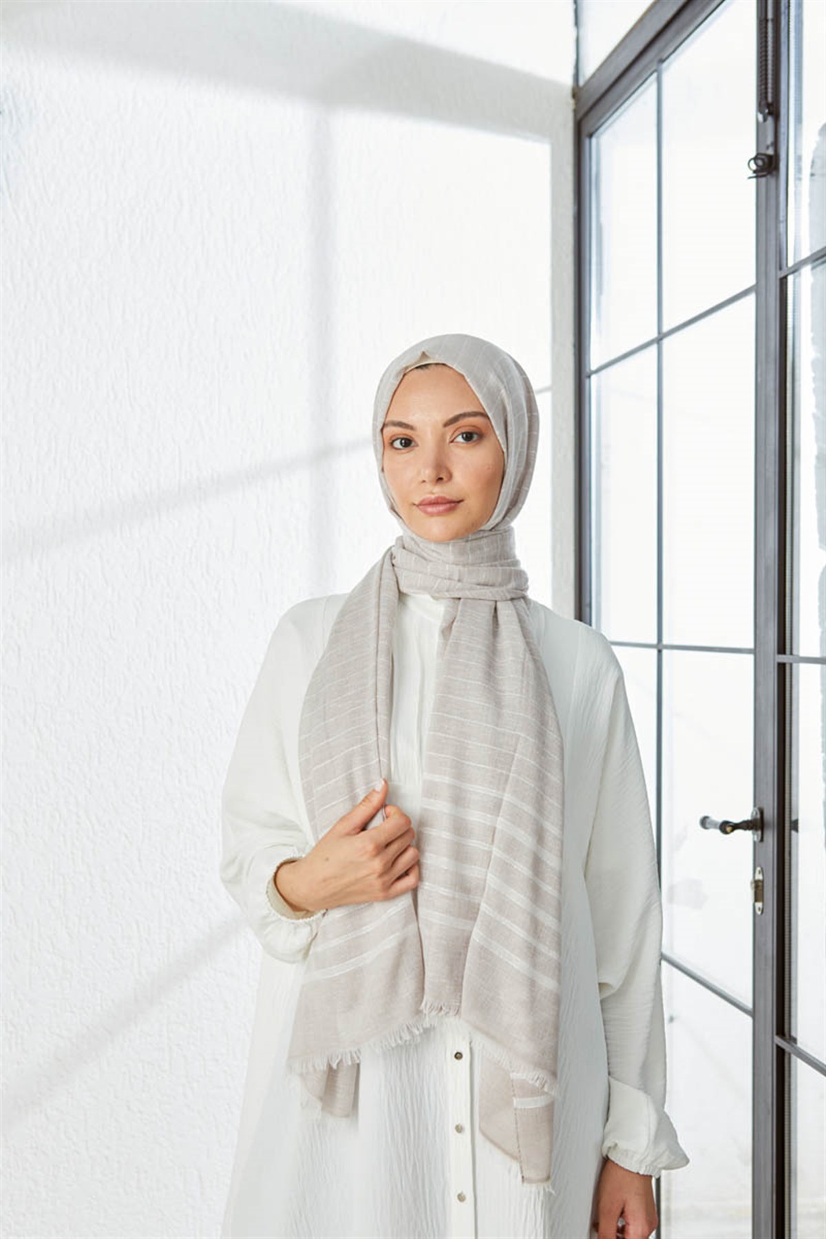 KATRİN ŞAL 7997-EKRU