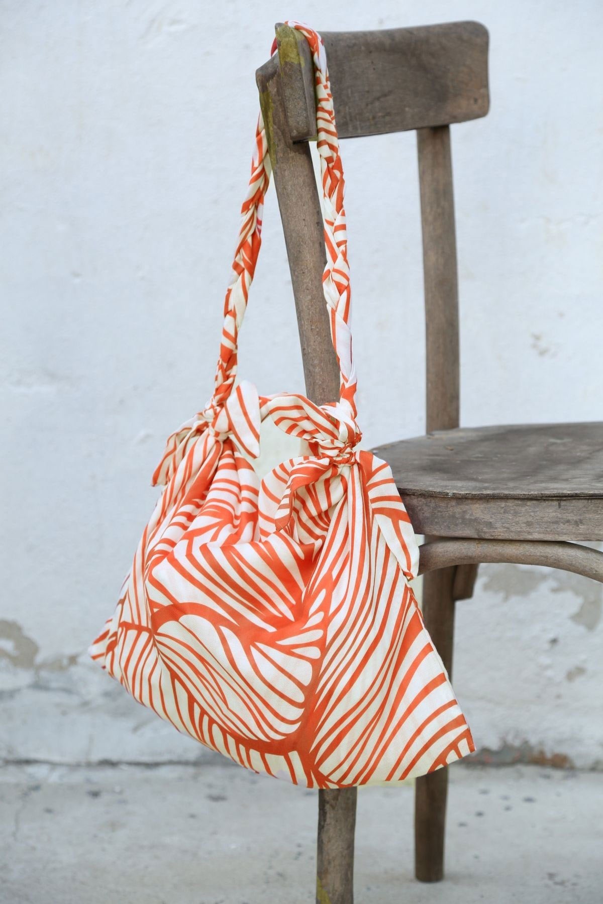 KNIT HANDLE SCARFBAG-TURUNCU